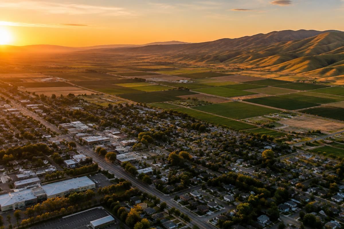 Aerial view of the Salinas Valley near Soledad, California